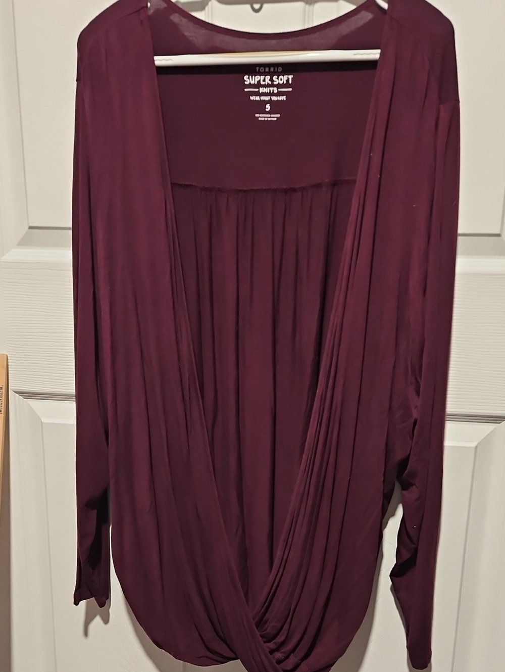 torrid Open Drape Cardigan in Plum Wine 5XL